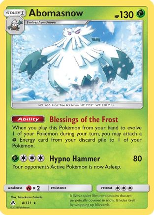 Abomasnow 004 - Reverse Holofoil SM Forbidden Light - Rare