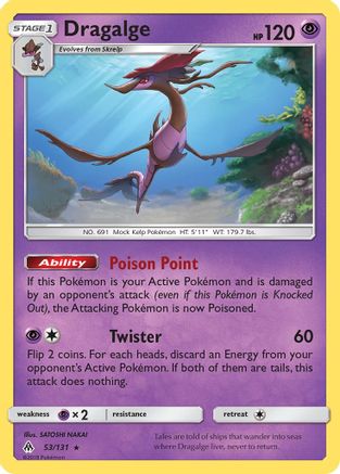 Dragalge 053 - Reverse Holofoil SM Forbidden Light - Rare