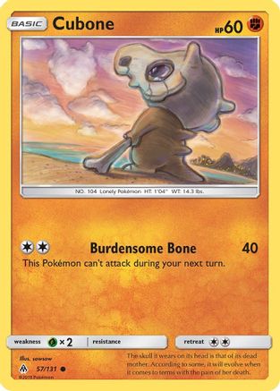 Cubone 057/131 - Reverse Holofoil SM Forbidden Light - Common