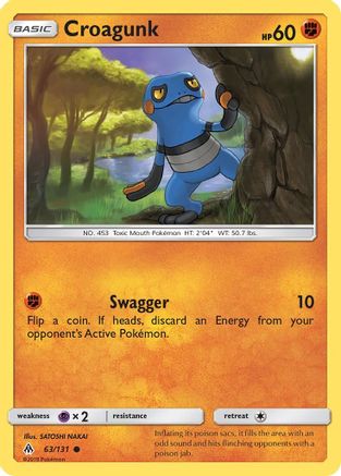 Croagunk 063 - Reverse Holofoil SM Forbidden Light - Common