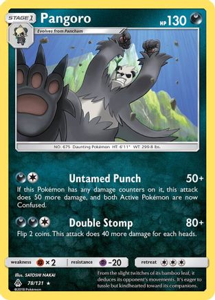 Pangoro 078 - Reverse Holofoil SM Forbidden Light - Rare