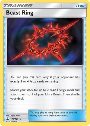 Beast Ring 102/131 - Reverse Holofoil SM Forbidden Light - Rare