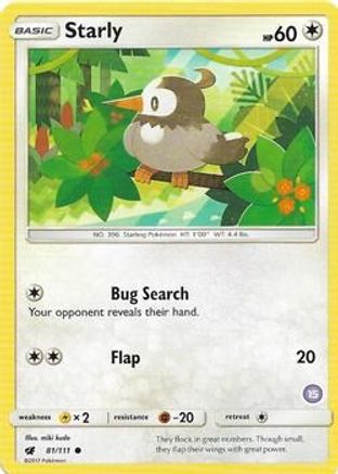 Starly (15) 081 SM Trainer Kit Alolan Sandslash & Alolan Ninetales - Common