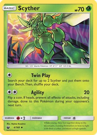 Scyther 004/168 - Reverse Holofoil SM Celestial Storm - Uncommon