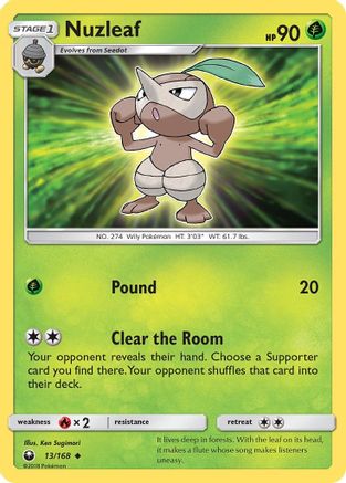 Nuzleaf 013 - Reverse Holofoil SM Celestial Storm - Uncommon