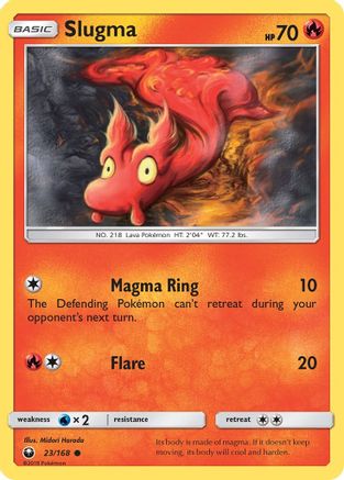 Slugma 023/168 - Reverse Holofoil SM Celestial Storm - Common