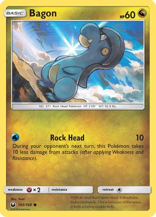 Bagon (103) 103/168 - Reverse Holofoil SM Celestial Storm - Common