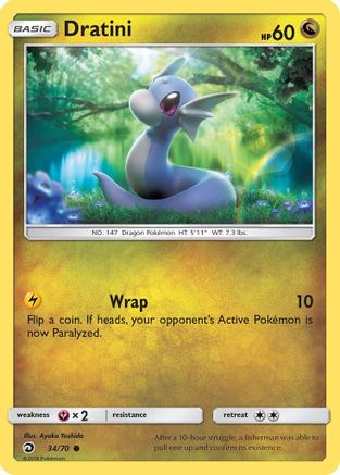 Dratini (34) 034/70 - Reverse Holofoil Dragon Majesty - Common