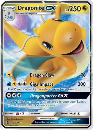 Dragonite GX 037/70 - Holofoil Dragon Majesty - Ultra Rare