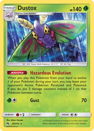 Dustox 028 - Reverse Holofoil SM Lost Thunder - Rare