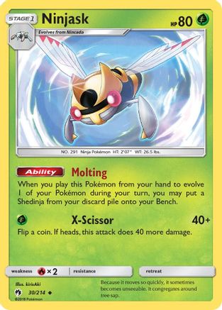 Ninjask 030/214 - Reverse Holofoil SM Lost Thunder - Uncommon