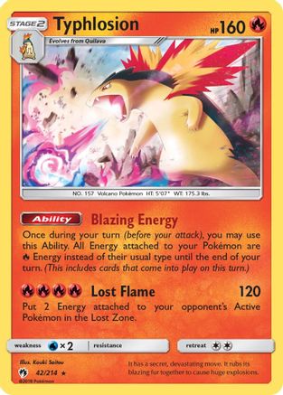 Typhlosion 042/214 - Reverse Holofoil SM Lost Thunder - Holo Rare