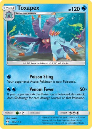 Toxapex 069 - Reverse Holofoil SM Lost Thunder - Rare