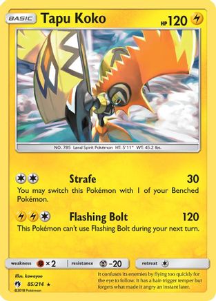 Tapu Koko 085 - Holofoil SM Lost Thunder - Holo Rare