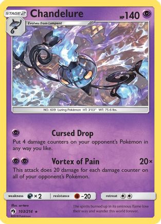Chandelure 103/214 - Reverse Holofoil SM Lost Thunder - Holo Rare