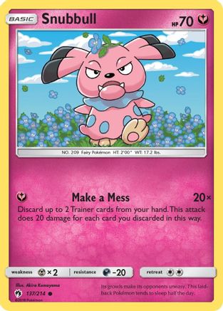 Snubbull 137/214 - Reverse Holofoil SM Lost Thunder - Common