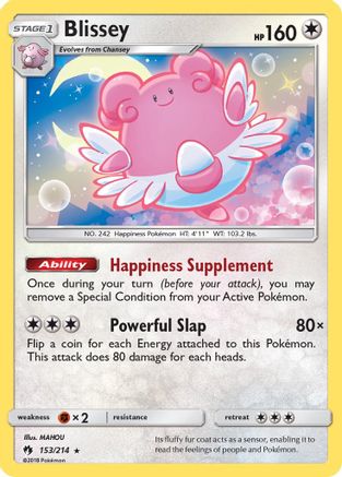 Blissey 153/214 - Reverse Holofoil SM Lost Thunder - Holo Rare
