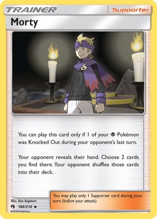 Morty 186/214 - Reverse Holofoil SM Lost Thunder - Uncommon