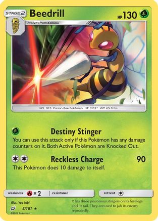 Beedrill 005 - Reverse Holofoil SM Team Up - Rare