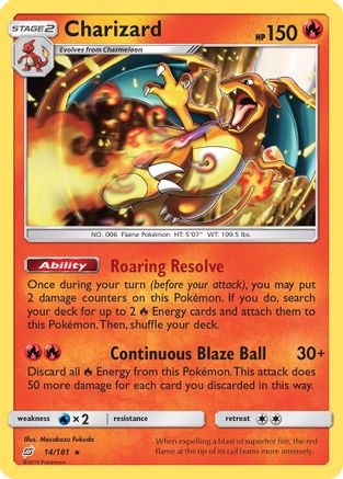 Charizard 014/181 - Reverse Holofoil SM Team Up - Rare