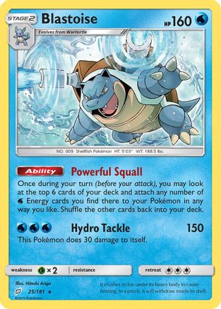 Blastoise 025/181 - Reverse Holofoil SM Team Up - Rare