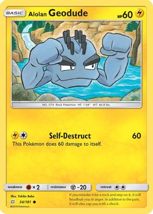 Alolan Geodude (34) 034 - Reverse Holofoil SM Team Up - Common