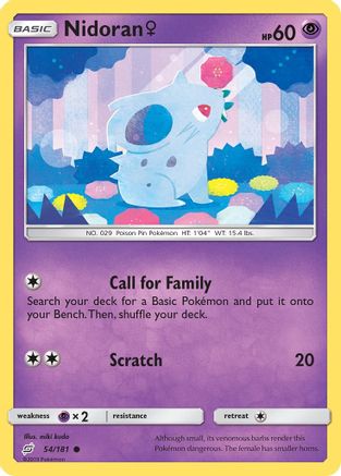 Nidoran F 054/181 - Reverse Holofoil SM Team Up - Common