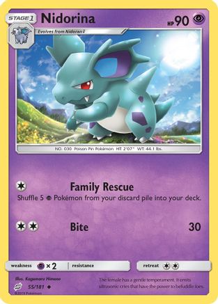 Nidorina 055/181 - Reverse Holofoil SM Team Up - Uncommon
