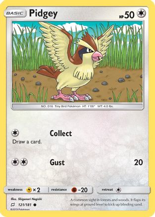 Pidgey (121) 121/181 - Reverse Holofoil SM Team Up - Common