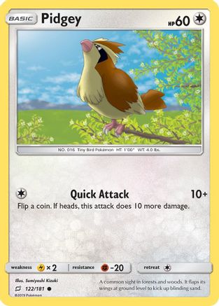 Pidgey (122) 122/181 - Reverse Holofoil SM Team Up - Common