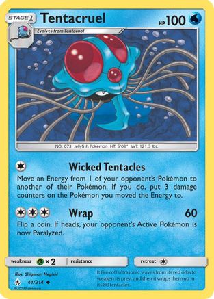 Tentacruel 041/214 SM Unbroken Bonds - Uncommon