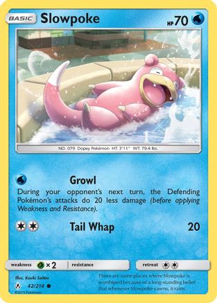 Slowpoke 042/214 - Reverse Holofoil SM Unbroken Bonds - Common