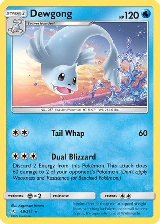 Dewgong 045 - Reverse Holofoil SM Unbroken Bonds - Rare