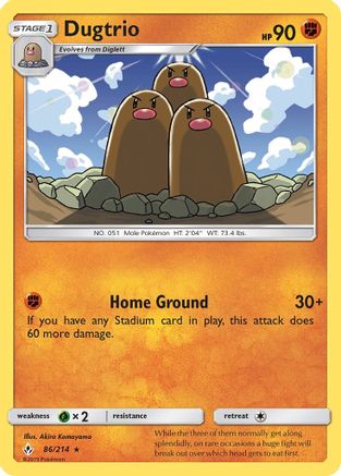 Dugtrio 086 - Reverse Holofoil SM Unbroken Bonds - Rare