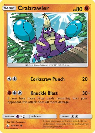 Crabrawler 104/214 SM Unbroken Bonds - Common