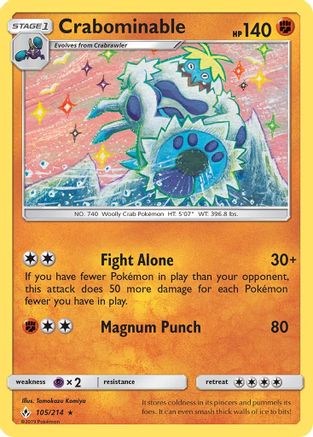 Crabominable 105/214 SM Unbroken Bonds - Rare