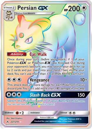 Persian GX (Secret) 227 - Holofoil SM Unbroken Bonds - Secret Rare