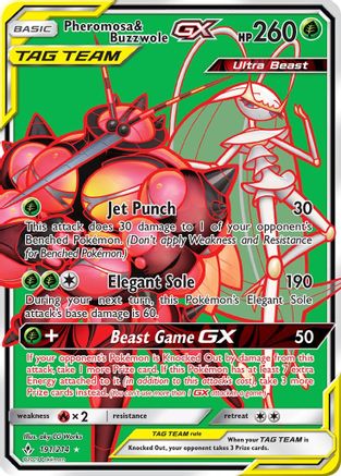 Pheromosa & Buzzwole GX (191) (Full Art) 191 - Holofoil SM Unbroken Bonds - Ultra Rare