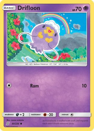 Drifloon 080/236 - Reverse Holofoil SM Unified Minds - Common