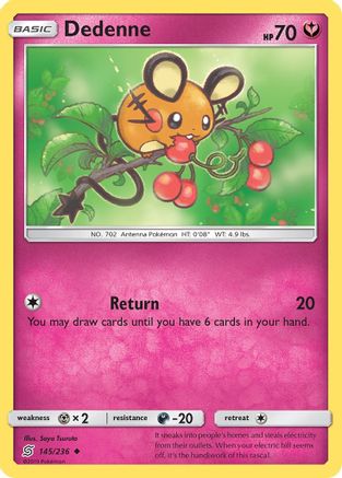 Dedenne 145/236 - Reverse Holofoil SM Unified Minds - Uncommon