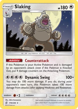 Slaking 170/236 - Reverse Holofoil SM Unified Minds - Holo Rare
