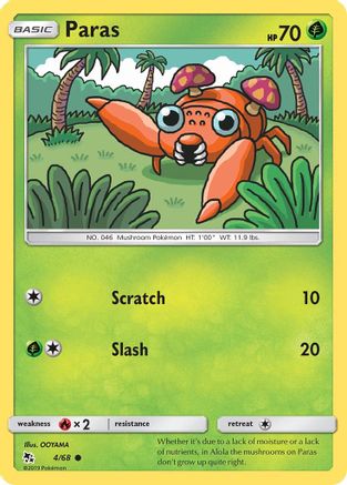 Paras 004/68 - Reverse Holofoil Hidden Fates - Common