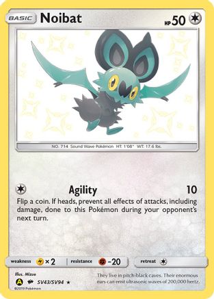 Noibat SV43/SV94 - Holofoil Hidden Fates Shiny Vault - Shiny Holo Rare