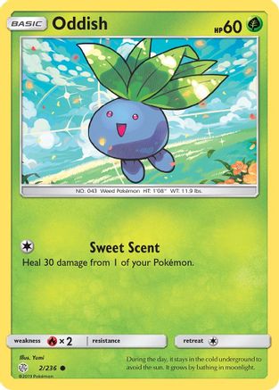Oddish 002/236 - Reverse Holofoil SM Cosmic Eclipse - Common
