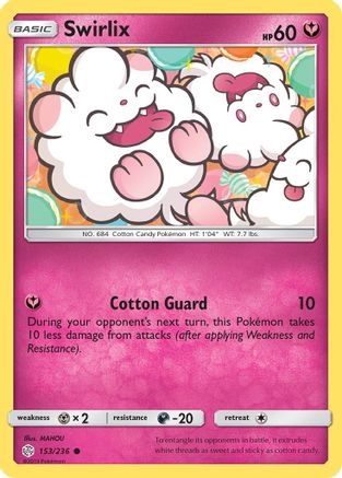 Swirlix 153/236 - Reverse Holofoil SM Cosmic Eclipse - Common