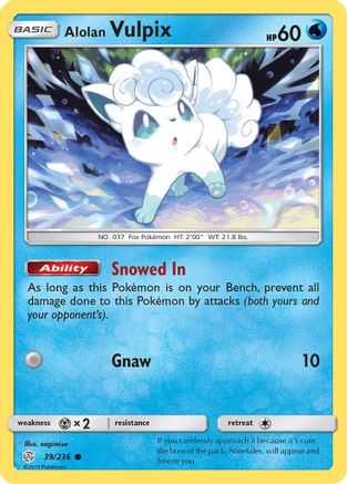 Alolan Vulpix 039/236 - Reverse Holofoil SM Cosmic Eclipse - Common