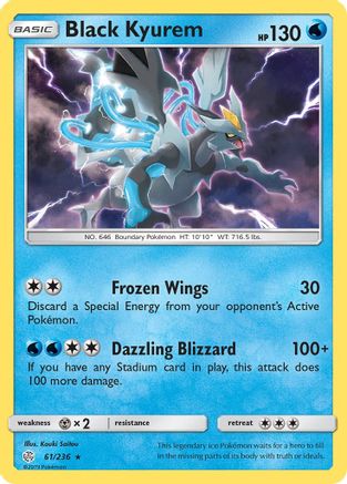 Black Kyurem 061/236 - Reverse Holofoil SM Cosmic Eclipse - Holo Rare