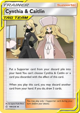 Cynthia & Caitlin 189/236 - Reverse Holofoil SM Cosmic Eclipse - Uncommon