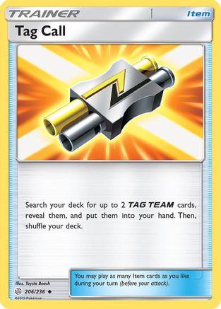 Tag Call 206/236 - Reverse Holofoil SM Cosmic Eclipse - Uncommon
