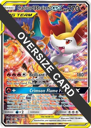 Charizard & Braixen GX SM230 - Holofoil Jumbo Cards - Promo